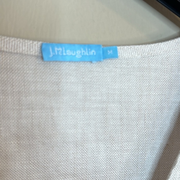 J.McLaughlin Winifred Linen Blend Cap Sleeve Dress in sand - Picture 6 of 7